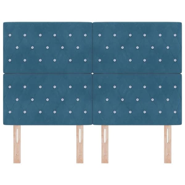 Maison Exclusive - Mörkblå sänggavel 144 cm Sammet