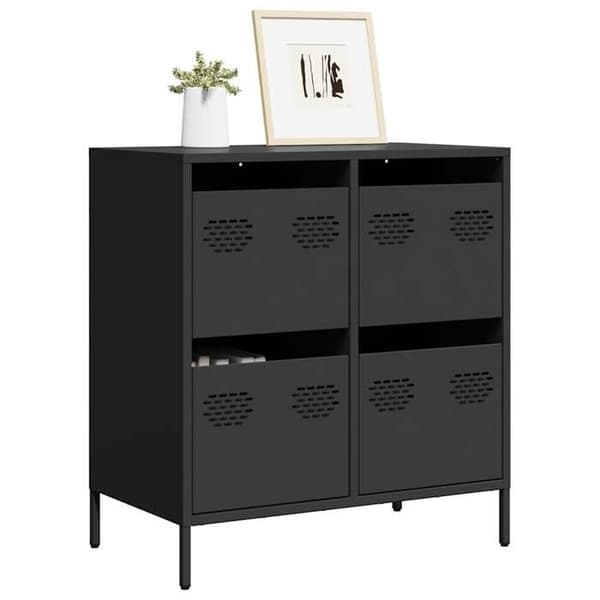 Maison Exclusive - Buffet sort 68x39x73,5 cm koldvalset stål