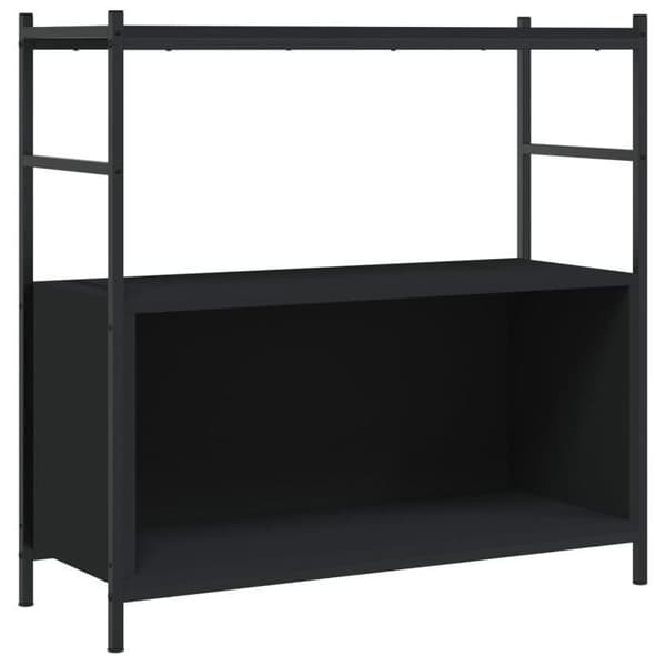Maison Exclusive - Bibliotek sort 80x30x78,5 cm ingeniørtræ og jern