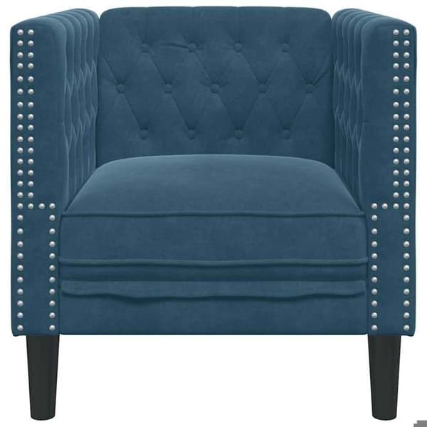 Maison Exclusive - Chesterfield-tuoli sinisessä sametissa