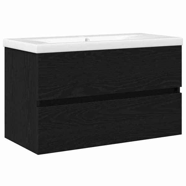 Maison Exclusive - Badeværelsesvaskeskab i sort eg 80 x 39 x 62 cm