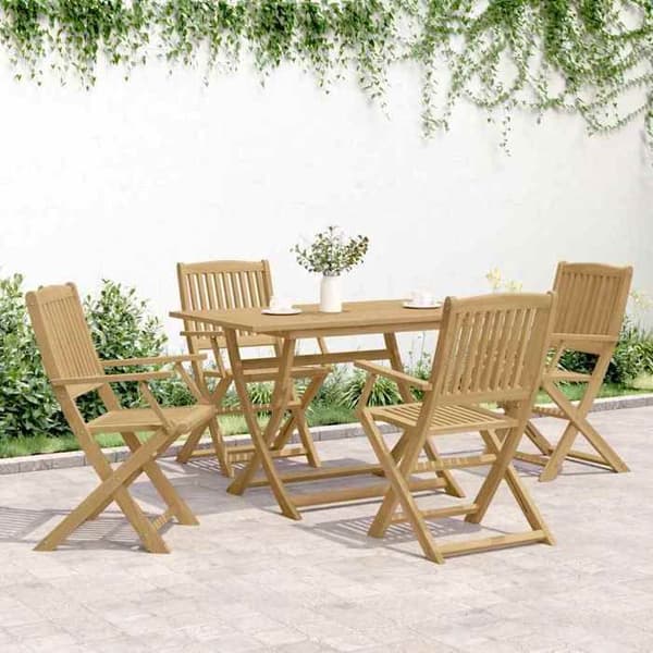Maison Exclusive - Fällbara stolar set om 4 57,5x54,5x90cm massiv akaciaträ