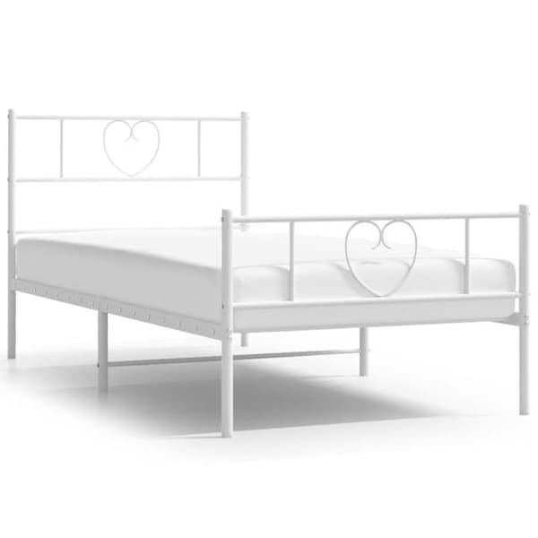 Sengestel - EKSKLUSIV HUS - 80x200 cm - Malet stål i hvid - Inkluderet lamelbund - Opbevaring under Vit