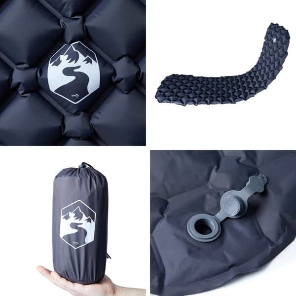 Maison Exclusive - Oppustelig campingmadras til 1 person grå 190x58x6 cm Grå
