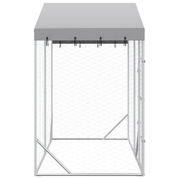 Maison Exclusive - Utomhus hundhus med silvertak 3x1,5x2,5 m Silver