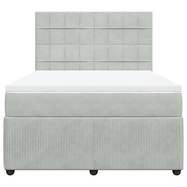 Maison Exclusive - Seng solid bund med socker og madras Grå 160x200cm Velour