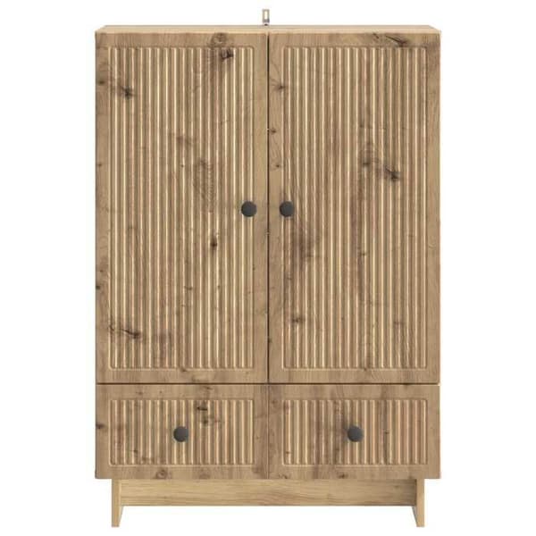 Maison Exclusive - Buffet Egetræ Håndlavet 66 x 34,5 x 95 cm Ingeniørtræ