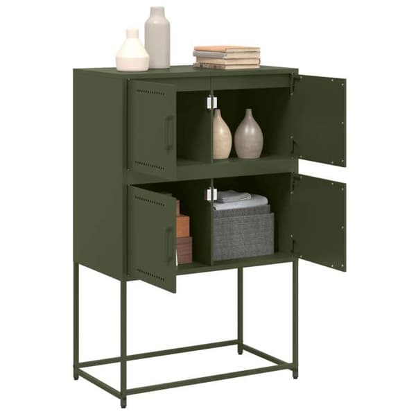 Maison Exclusive - Buffé grön oliv 68,5x38,5x107 cm stål