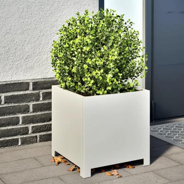 Planteringslåda - MAISON EXCLUSIVE - Maison Exclusive - Stål - 40 x 40 x 40 cm - Vit Vit