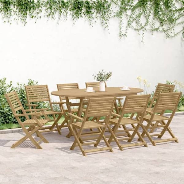 Maison Exclusive - Fällbara stolar set om 6 54,5x61,5x86,5cm massiv akaciaträ