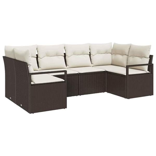 Maison Exclusive - 6-delt have-sofa sæt i brun og hvid polyrotin