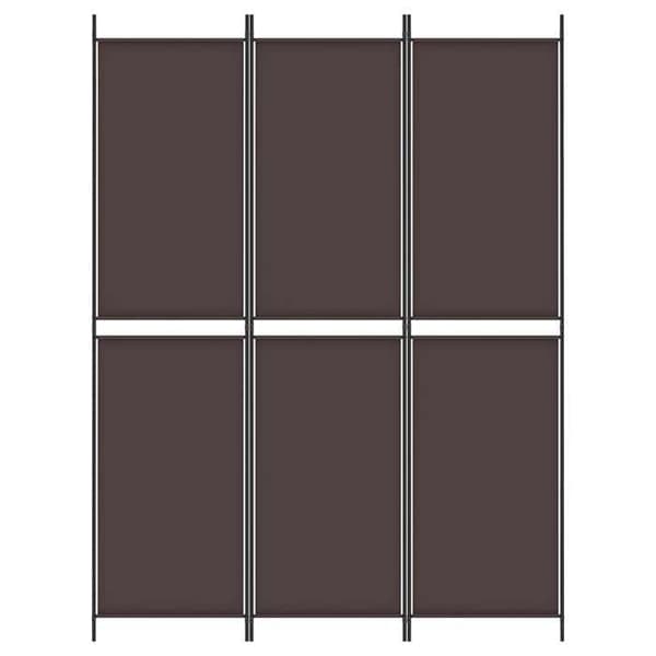Maison Exclusive - Avskiljande vägg 3 paneler Brun 150x200 cm Tyg