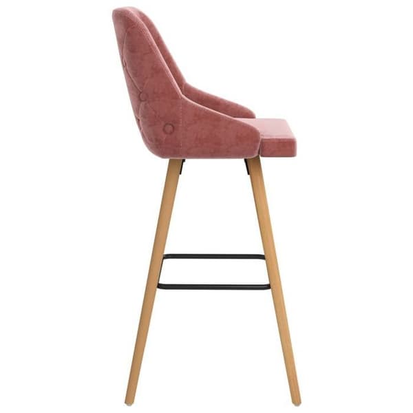 Maison Exclusive - Barstolar set om 2 rosa sammet Ros