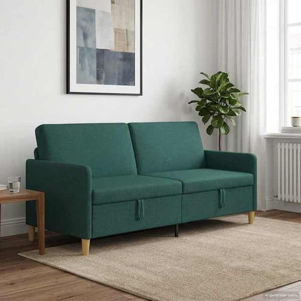 Maison Exclusive - Soffa med förvaring Mörkgrön 192 x 78 x 87 cm Polyester Mörkgrön