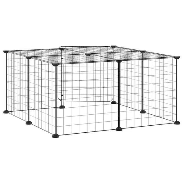 Maison Exclusive - Kæledyrbur med 12 paneler og dør Sort 70x70x35 cm