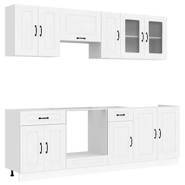 Maison Exclusive - Köksskåpset 8 delar Kalmar vit ingenjörsträ