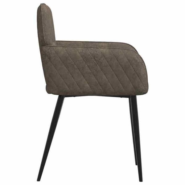 Maison Exclusive - Matstolar 6 st Mörkgrå Syntetmocka