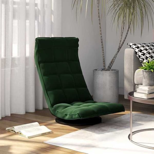 Maison Exclusive - Drejelig gulvstol Mørkegrøn Velour