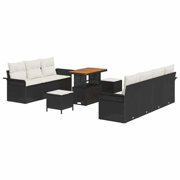 Maison Exclusive - Trädgårdsoffmöbelset 10 delar 9-sits