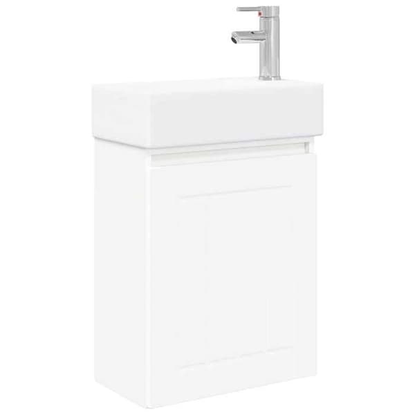 Maison Exclusive - Badeværelsesmøbel med hane Hvid 45,5 x 25,5 x 84 cm Vit
