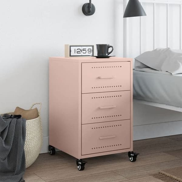 Maison Exclusive - Sängbord rosa 36x39x59 cm stål