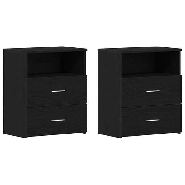 Maison Exclusive - Natbord 2 dele Sort eg 50 x 32 x 60cm
