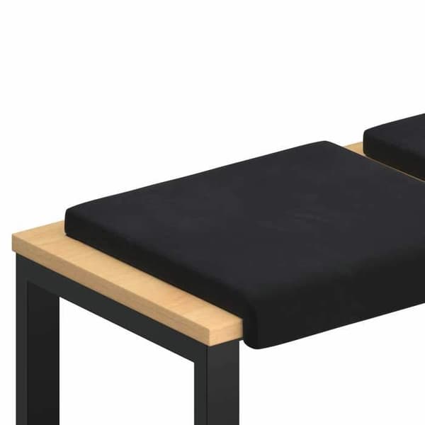 Maison Exclusive - 2 kpl Musta Sametti Penkkityyny Syvyys 35 cm