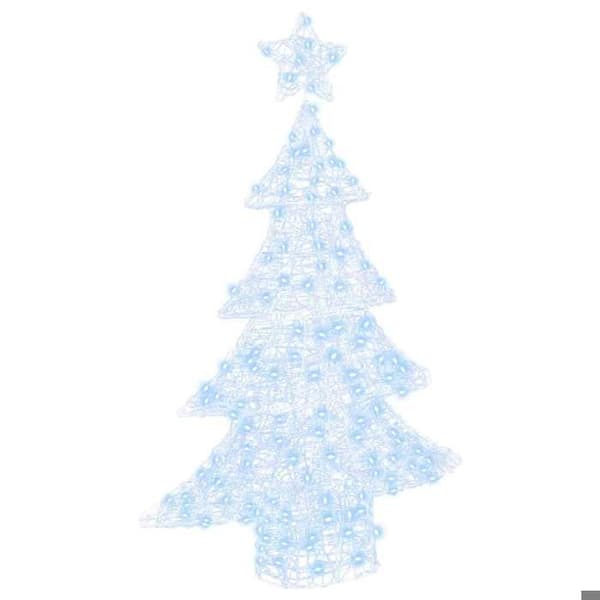Juletræ - EKSKLUSIV HUS - 120 cm - 100 LED kold hvid - Akrylstruktur Vit kyla