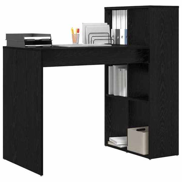 Maison Exclusive - Kontor Sort egetræ Ingeniørtræ 108 x 55 x 103,5 cm svart ek