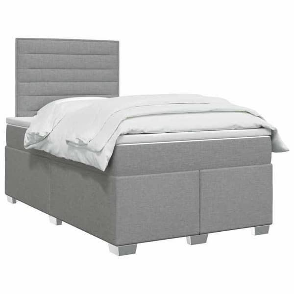 Maison Exclusive - Boxspring säng med madrass Ljusgrå 120 x 200 cm Tyg