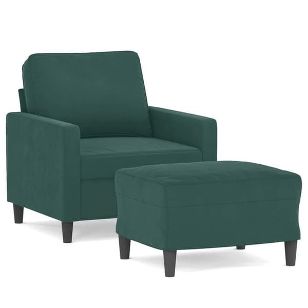 Maison Exclusive - Tuoli jalkatuella Tummanvihreä 60 cm Sametti
