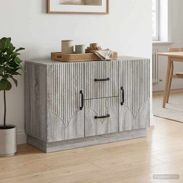 Buffet - EKSKLUSIVT HUS - Sonoma - Grå - Ingeniørtræ - 89 x 34,5 x 57 cm Grå
