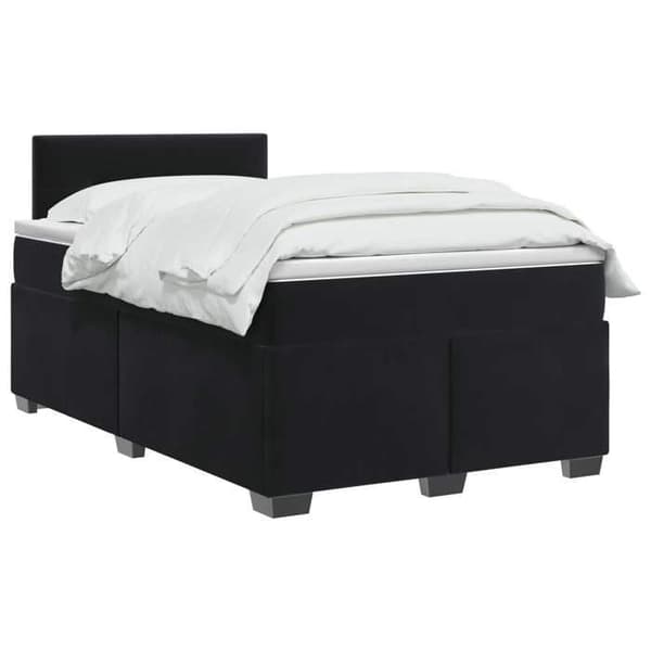 Maison Exclusive - Boxspring säng med madrass Svart 120 x 200 cm Sammet