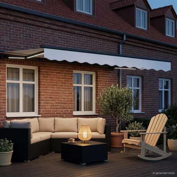 Maison Exclusive - Manuell rullgardinsram med LED-lampor
