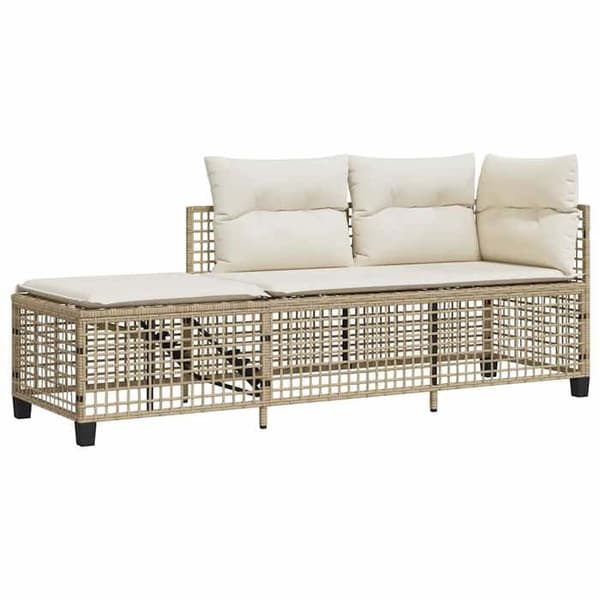 Maison Exclusive - Hörngrupp med kuddar 3 delar beige flätad resin