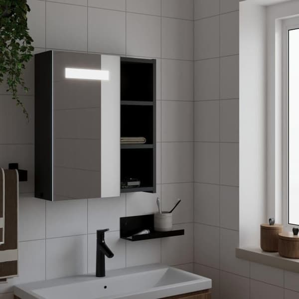 Maison Exclusive - Peilikaappi LED-valolla musta 45x13x52 cm