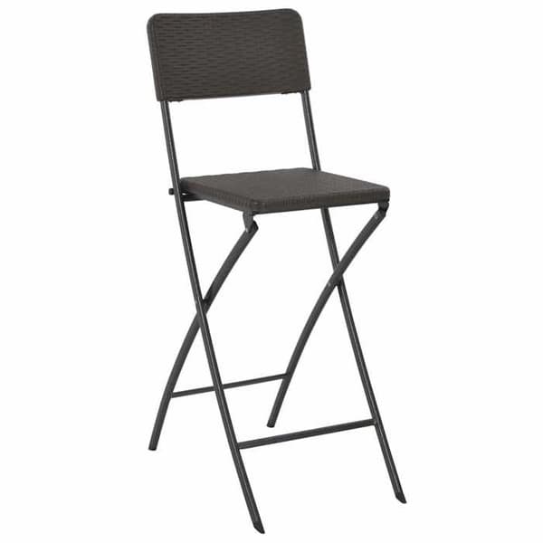 Maison Exclusive - Foldbar barstol sæt af 2 PEHD og stål med rattanlook