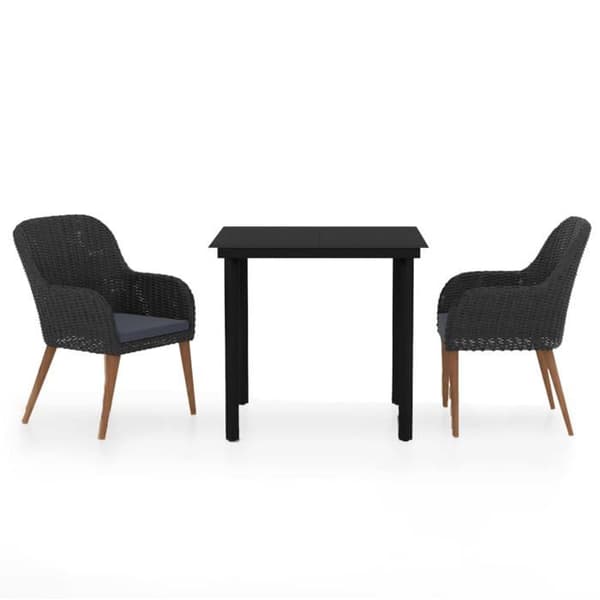 Maison Exclusive - Have spisebordssæt med puder 3 stk sort