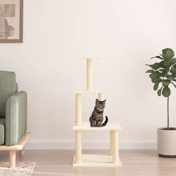 Maison Exclusive - Katte træ med sisal kløer i creme 111 cm grädde