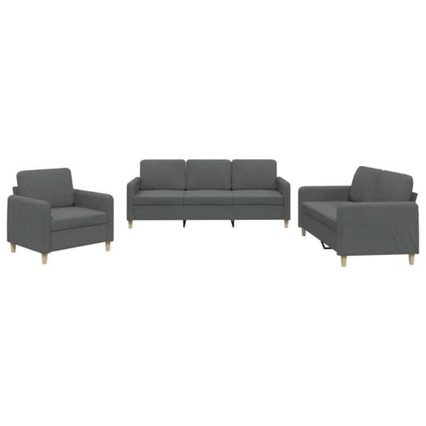 Maison Exclusive - Sæt af 3 sofaer med puder Mørkegrå Stof