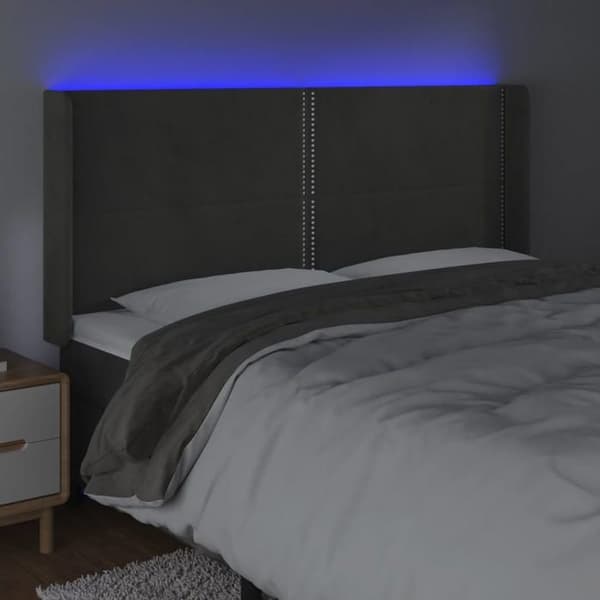 Maison Exclusive - LED-päätyharso Tummanharmaa 163x16x118/128 cm Sametti mörkgrå
