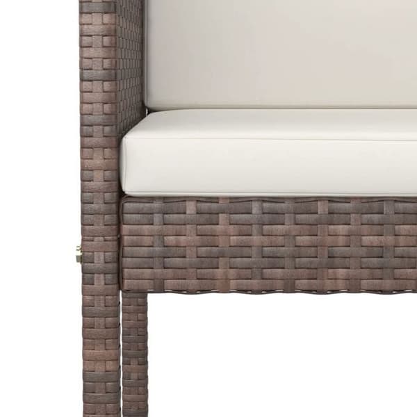 Maison Exclusive - Havebar sæt med puder 5 stk brun poly rattan Marron (kuddar vit kräm)