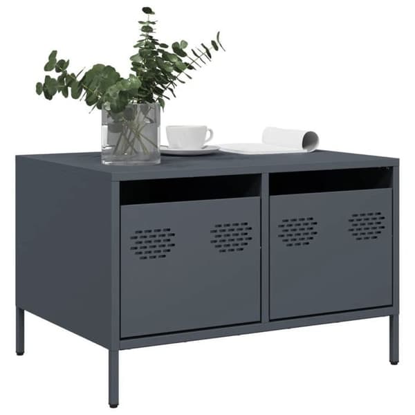 Maison Exclusive - TV-møbel antracit 68x50x43,5 cm koldvalset stål