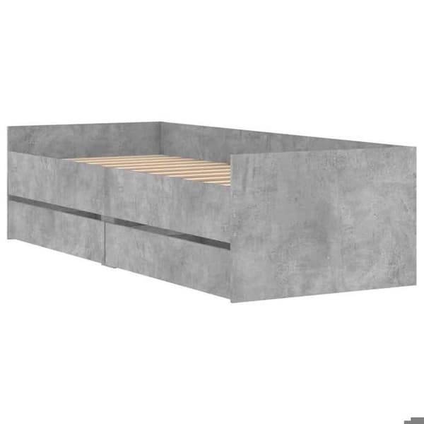Maison Exclusive - Sängram utan madrass grå betong 75x190 cm