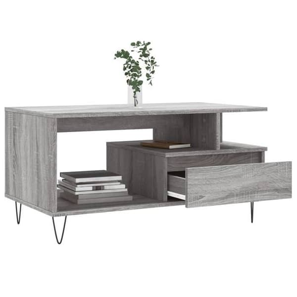 Maison Exclusive - Soffbord Sonoma grå 90x49x45 cm Ingenjörsträ Sonoma grå