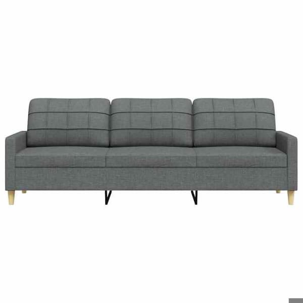 Divaani - MAISON EXCLUSIVE - 3 paikkaa 210 cm - Tummanharmaa - Polyesterikangas - Metallirunko Mörkgrå