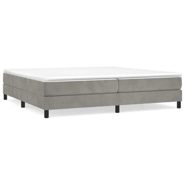 Maison Exclusive - Sengebund med lysegrå lameller 200x200 cm velour ljusgrått