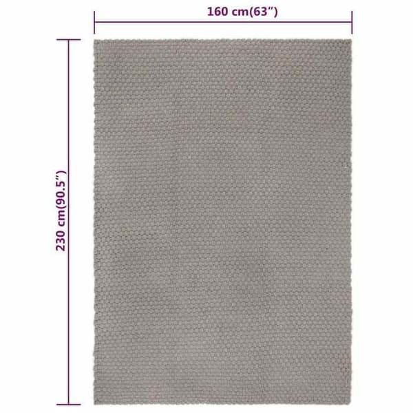 Maison Exclusive - Rektangulär matta Grå 160x230 cm Bomull