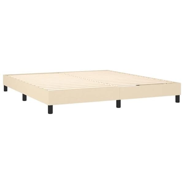 Maison Exclusive - Sängyn liuskatukivankka LED Crème 180x200 cm Kangas