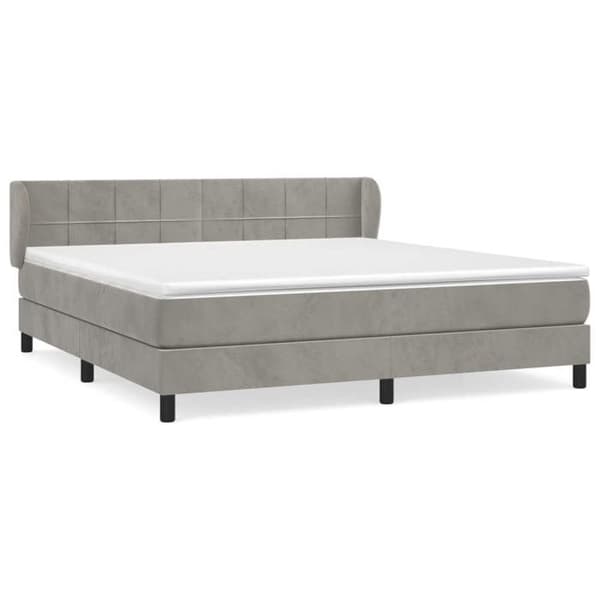 Maison Exclusive - Seng med lameller og grå velourmadrasser 180x200cm